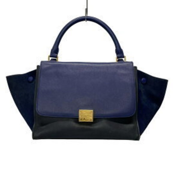 Celine Blue Navy Handbag Trapeze Leather - Picture 1 of 9